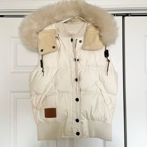 COACH | Puffer Vest with Genuine Shearling Hood